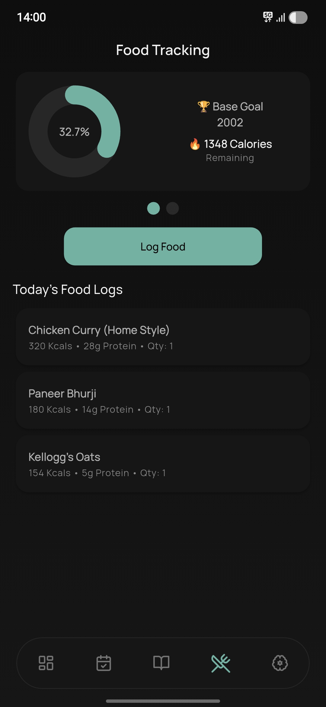 Food Log Screen