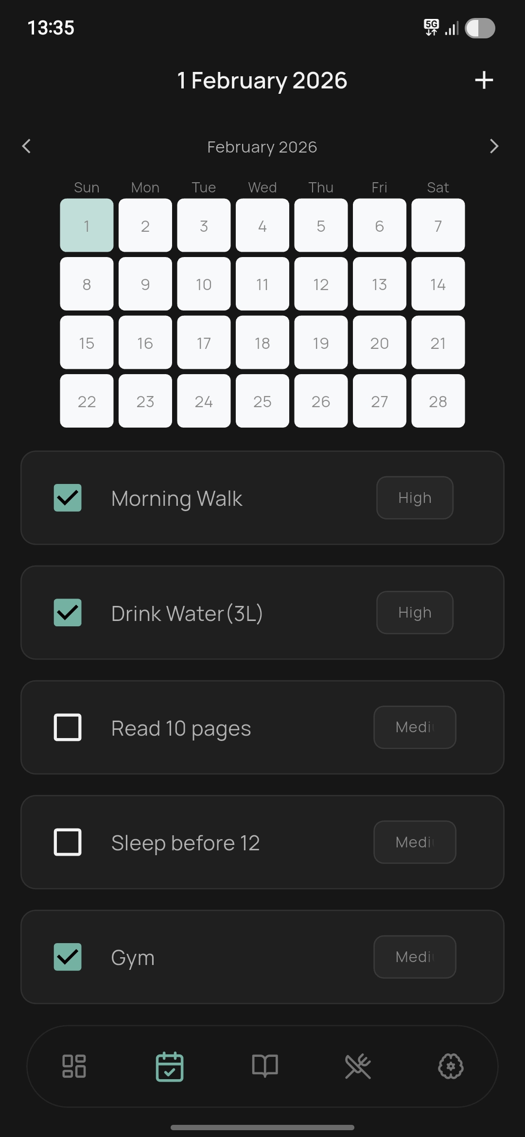 Habits Screen